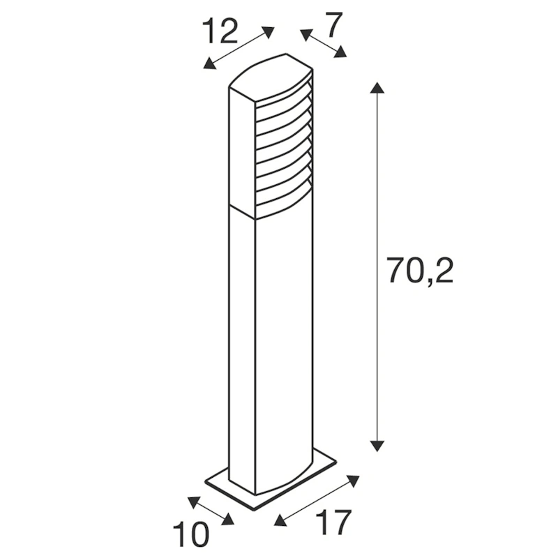 (image for) SLV Lighting 1008385 RASTERLYS POLE 70 IP65 Bollard Light In Anthracite