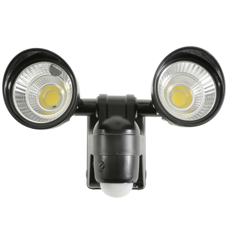 (image for) Twin 3W LED Battery Powered Motion Sensor LED Floodlight In Black