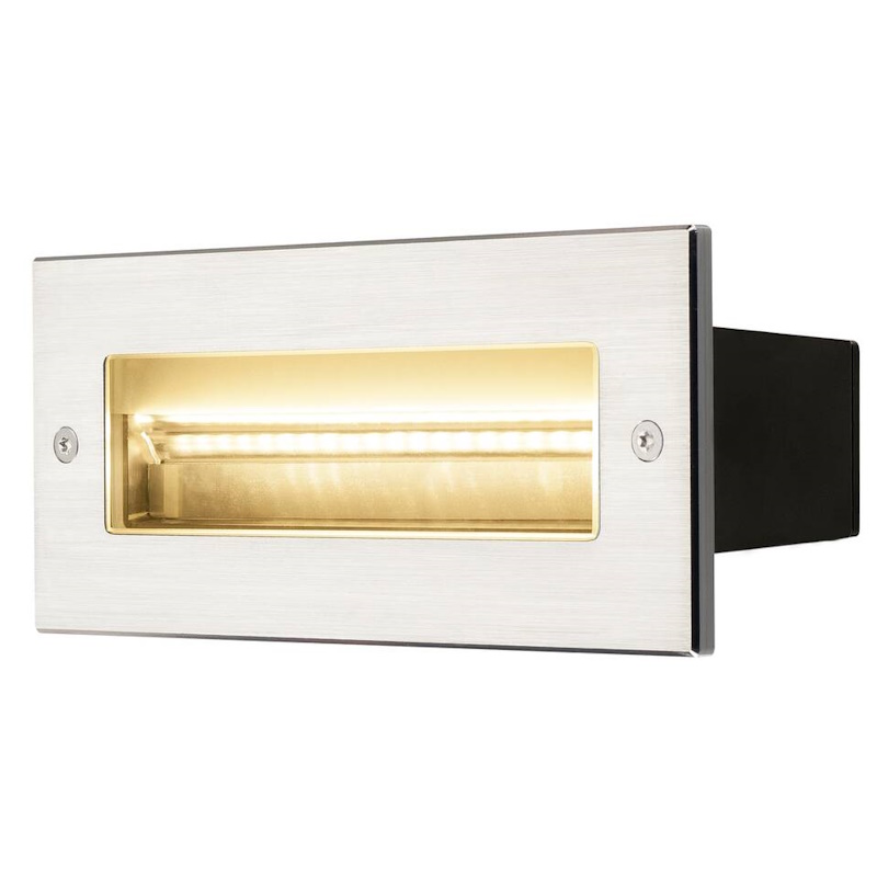 (image for) SLV 233660 BRICK Outdoor Recessed LED Wall Light In Stainless Steel 3000K