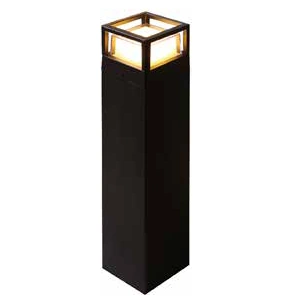 (image for) Emco 242000 IP65 6W Square LED Bollard Light In Black 2 CCT (3000K / 4000K)