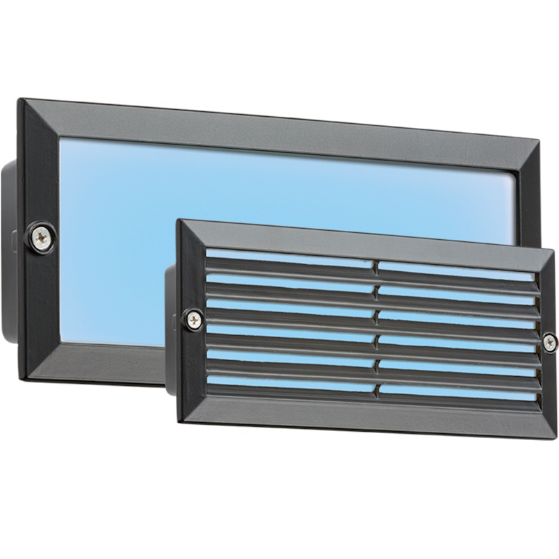 (image for) 230V IP54 5W LED Recessed Brick Light With A Black Fascia And Blue LED