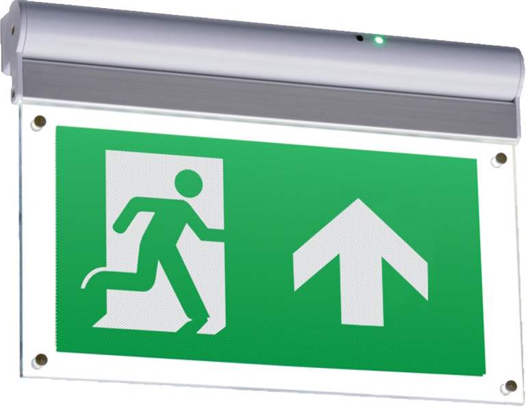 (image for) 230V IP20 Wall Or Ceiling Mounted LED Emergency Exit Sign With Arrow Up Legend