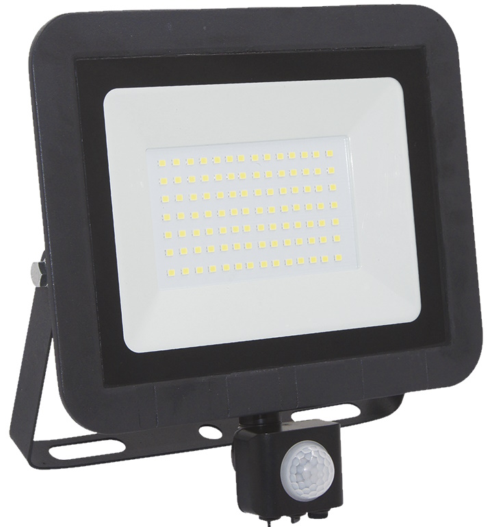 (image for) 50W IP65 Slimline Outdoor LED Floodlight In Black With PIR And Manual Override - Click Image to Close