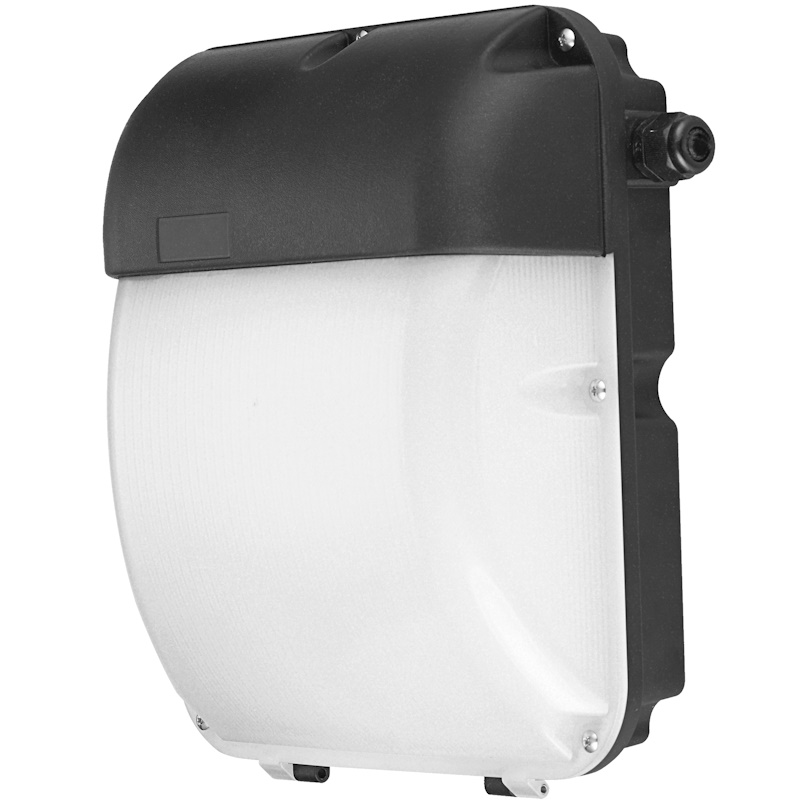 (image for) 30W IP65 Slim LED Wallpack Bulkhead Light With A Black Base And Opal Diffuser
