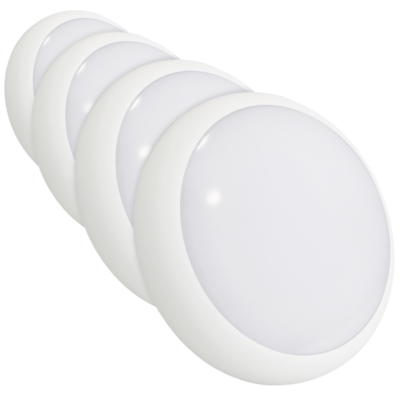 (image for) Red Arrow APOL16W/4PK-CCT Pack Of 4 IP65 Circular LED Bulkheads In White Plug And Play