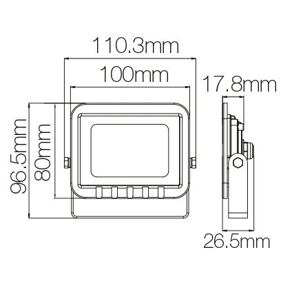 (image for) Emco LSF10 10W IP65 Slimline Outdoor LED Floodlight In Black