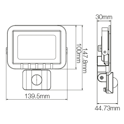 (image for) Emco LSF20P 20W IP65 Slimline Outdoor LED Floodlight In Black With PIR