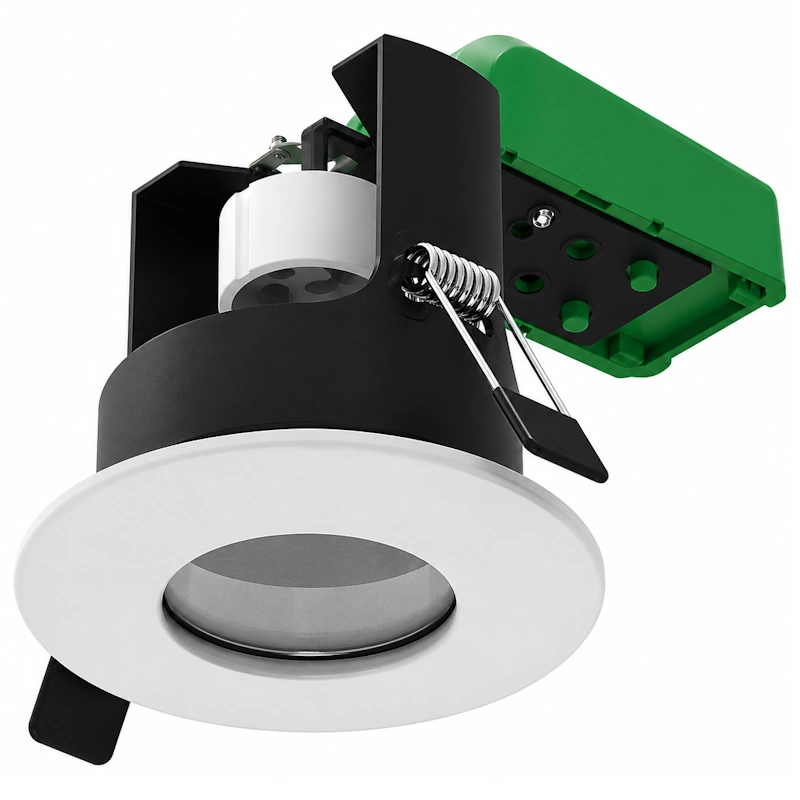 (image for) Mains Voltage IP65 GU10 Fire Rated Downlight In White