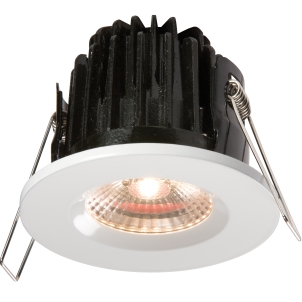 (image for) IP65 7w Fire Rated LED Downlight White Bezel 3000K Warm White